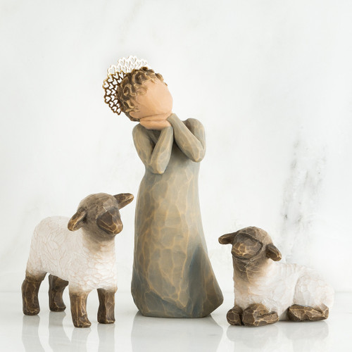 Nativity Little Shepherdess and Lambs