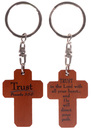 Keyring Mahogany Cross Trust