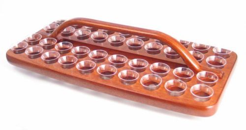 Communion Tray 40 Hole Rectangle Dark Wood