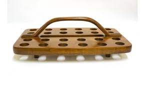 Communion Cup Tray 24 Holes Dark Wood - Stackable
