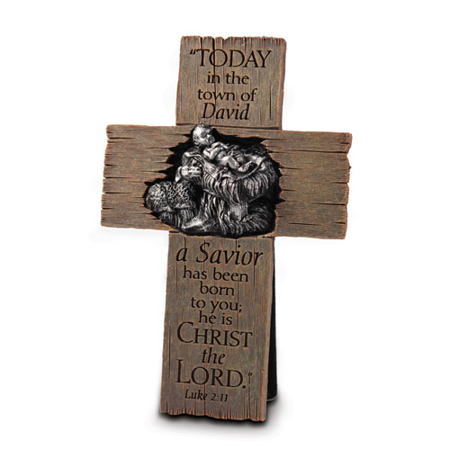 Cross Christmas Away In A Manger Small