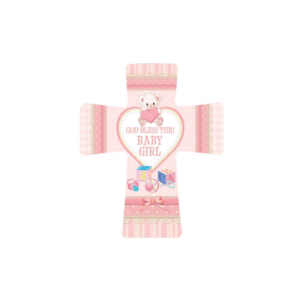 Cross Baby Girl Porcelain Pink