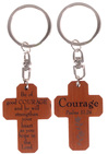 Keyring Mahogany Cross Courage