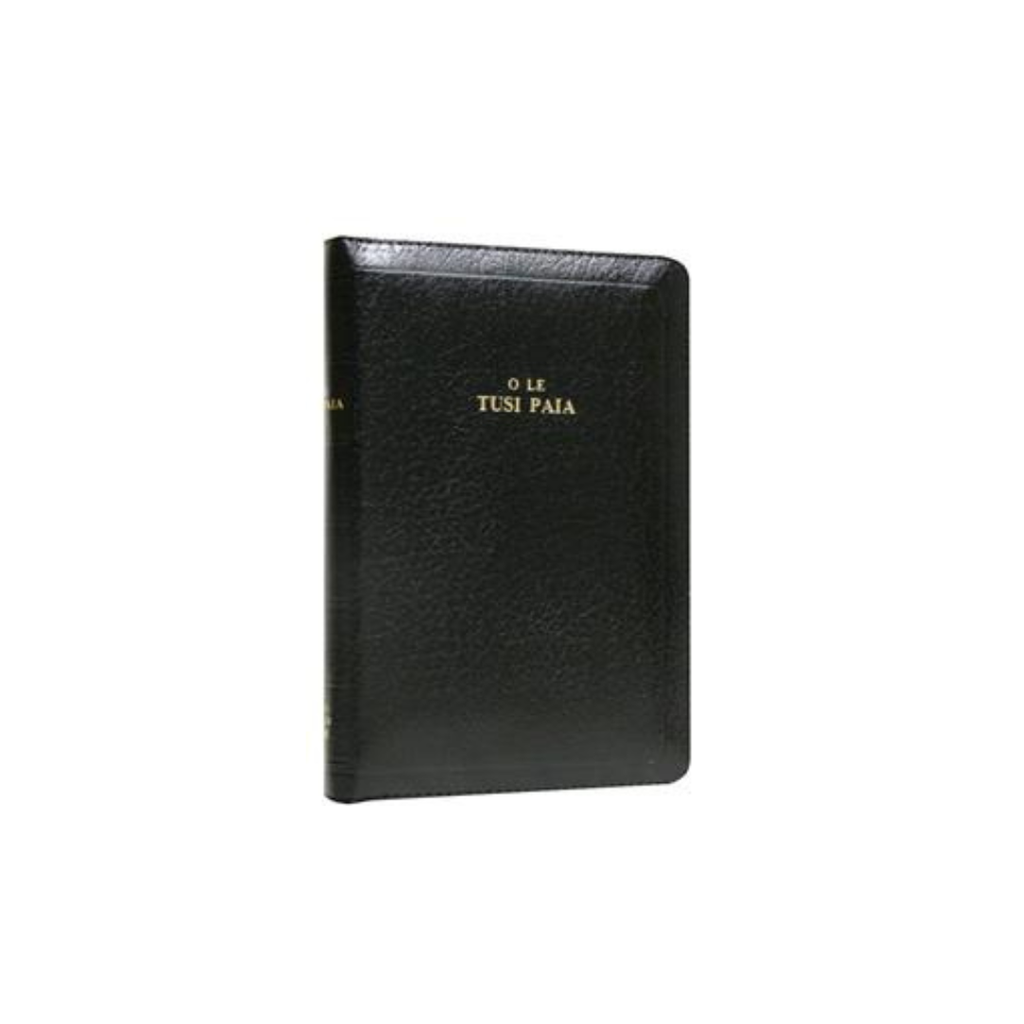 Samoan Bible 1887 Old Compact Imitation Black Leather Zip