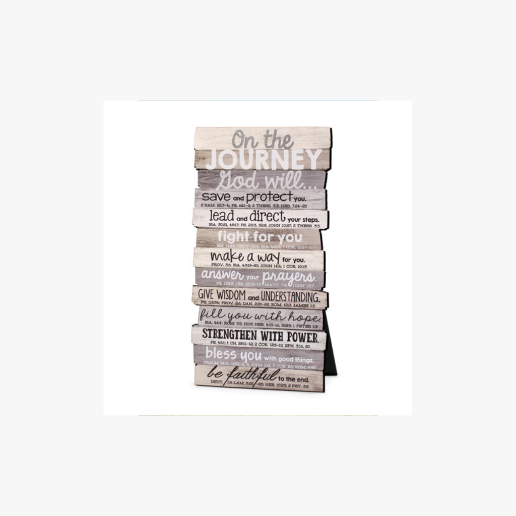 Plaque Journey Stacked Wood Desktop