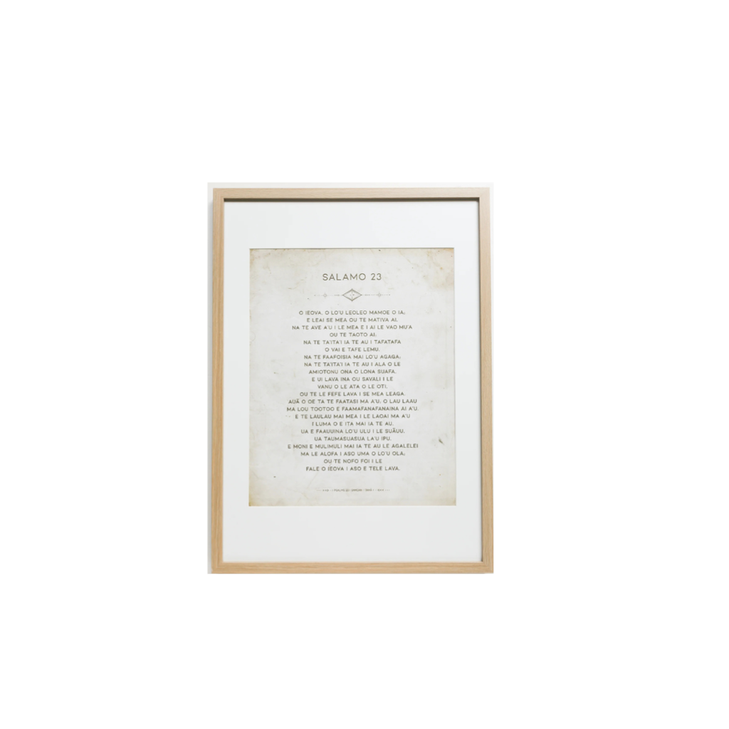 Plaque A1 Samoan Psalm 23 Natural Frame