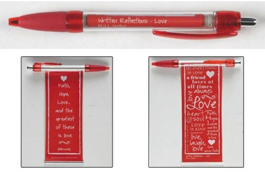 Pen Love Banner Red Plastic
