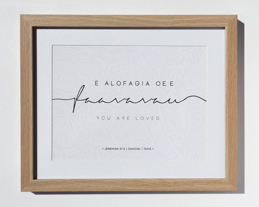 Plaque Tabletop Samoan/English You Are Loved Natural