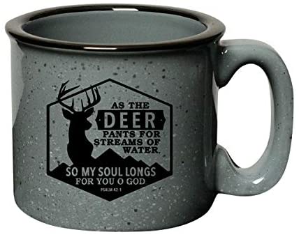 Mug As The Deer Pants For The Water Grey