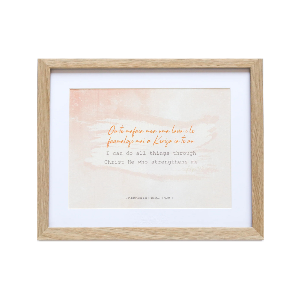 Plaque Tabletop Samoan/English All Things Sunrise Natural