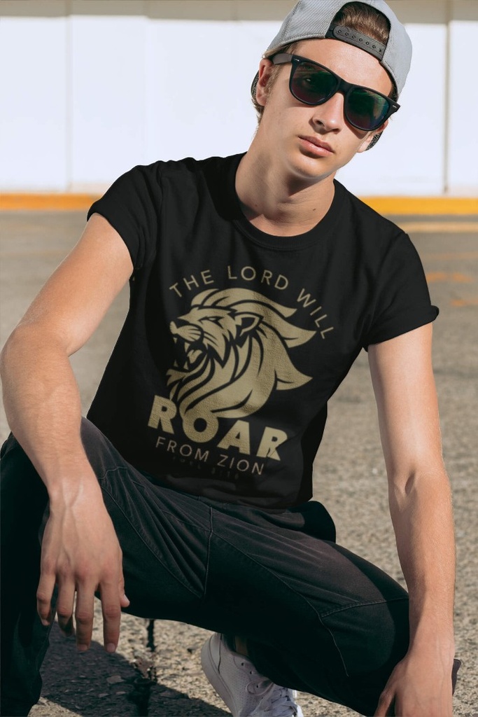 Tshirt Roar Black 2XL Outline Gold Ink