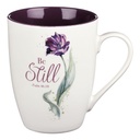 Mug Be Still Purple Flower