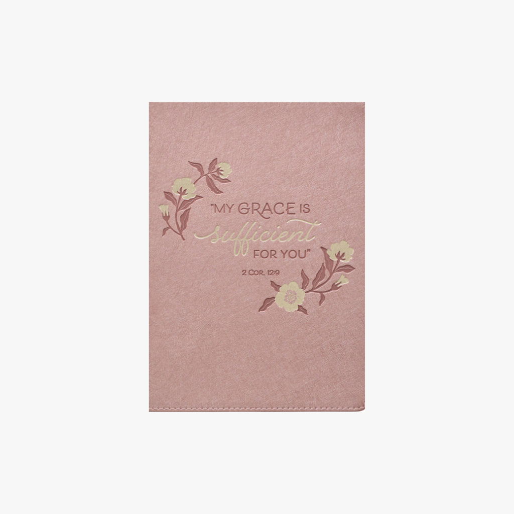 Journal My Grace Is Sufficient Pink Luxleather