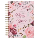 Journal I Know The Plans Pink Flowers Wirebound