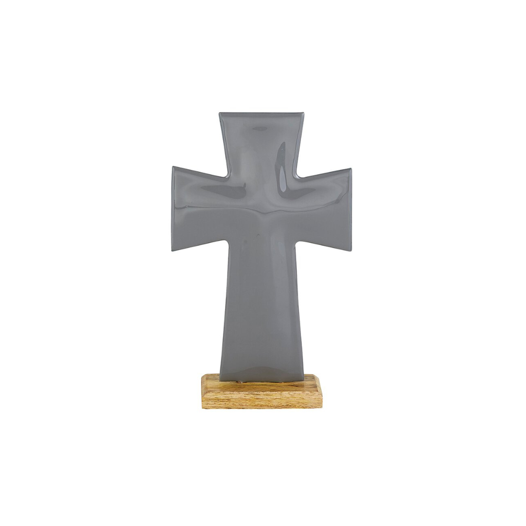 Enamel Standing Cross Gray