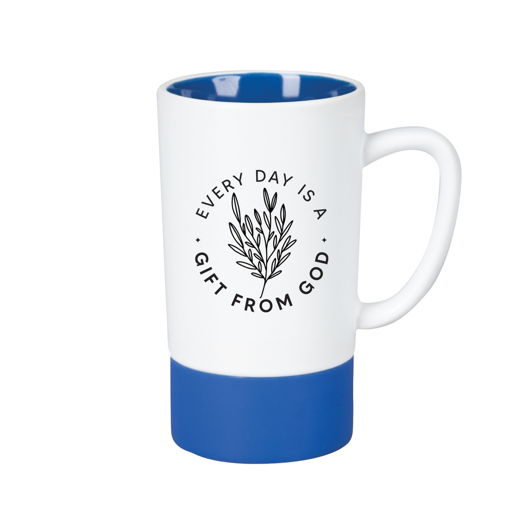 Mug Slender Silicone Every Day Is A Gift Blue