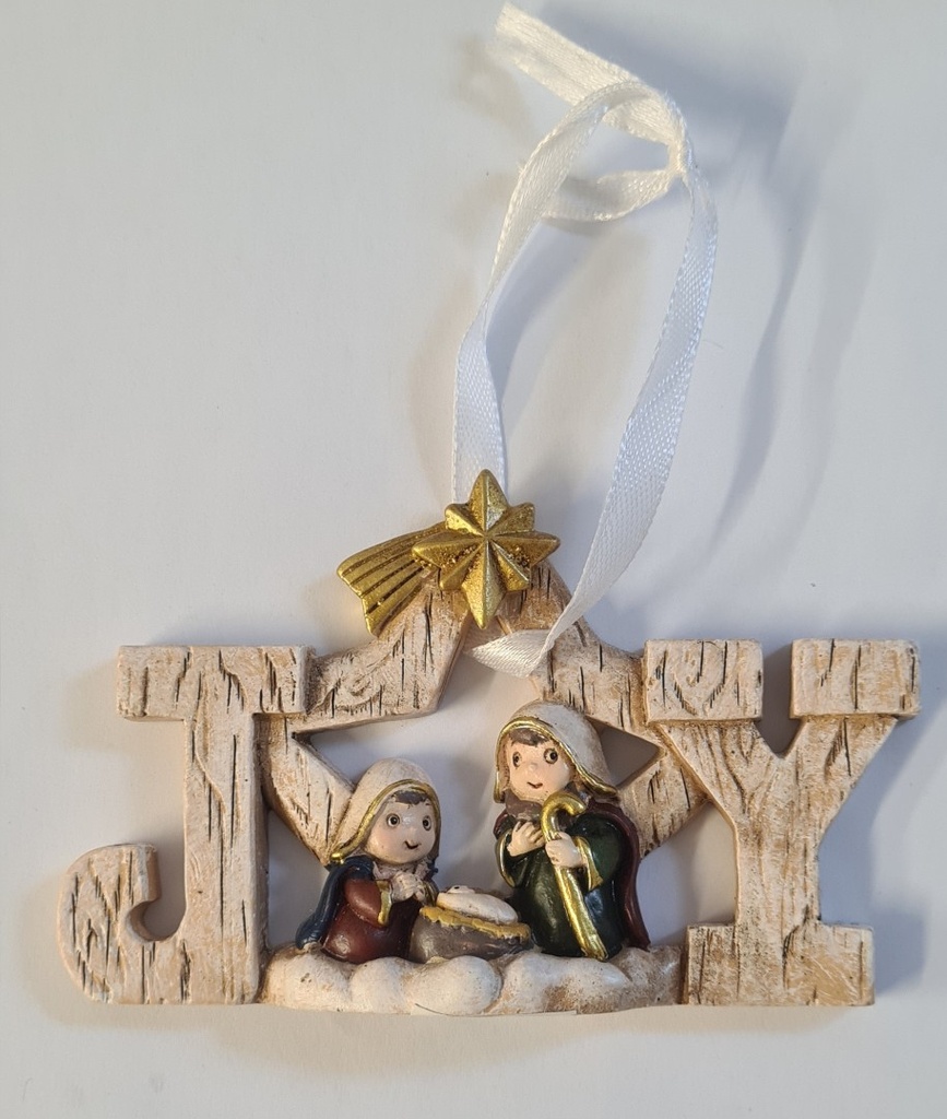 Joy Nativity Word Ornament