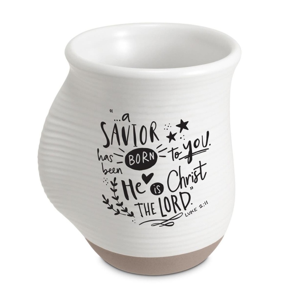 Christmas Handwarmer Mug Savior Is Born White