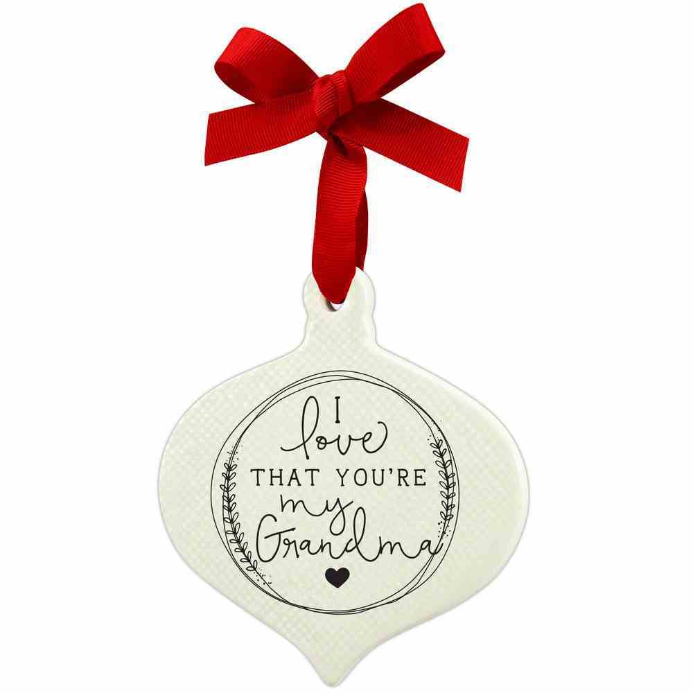 Ornament Doodle Grandma w/Red Ribbon