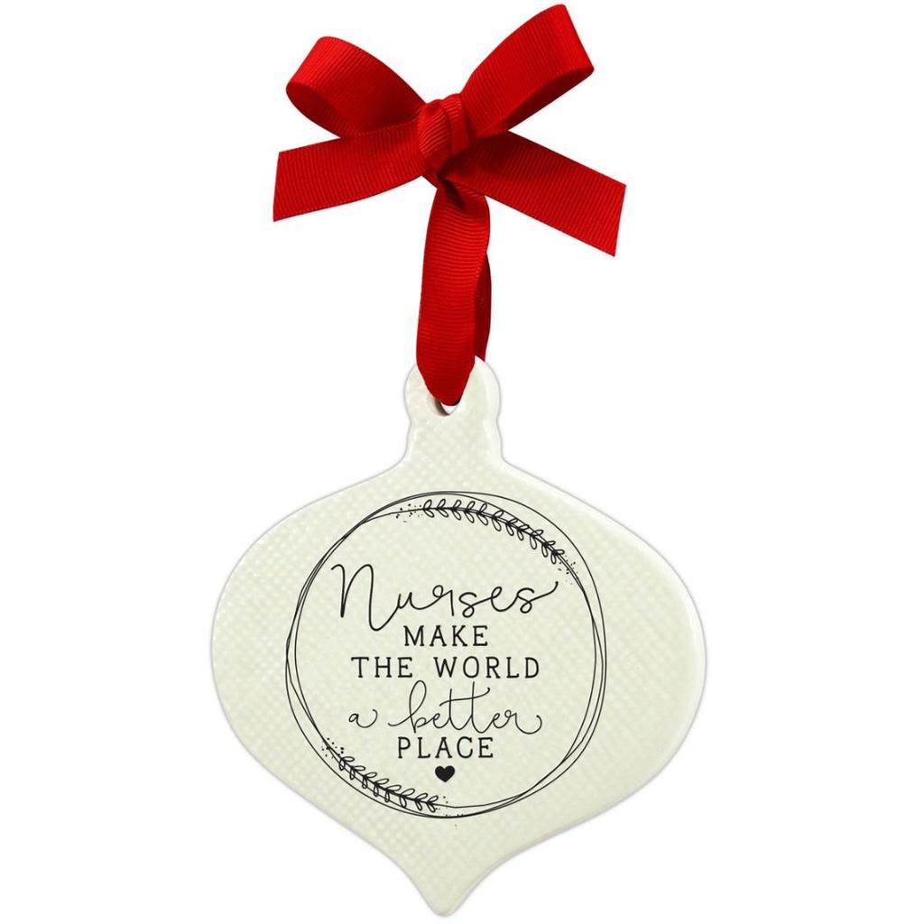 Ornament Doodle Nurses w/Red Ribbon