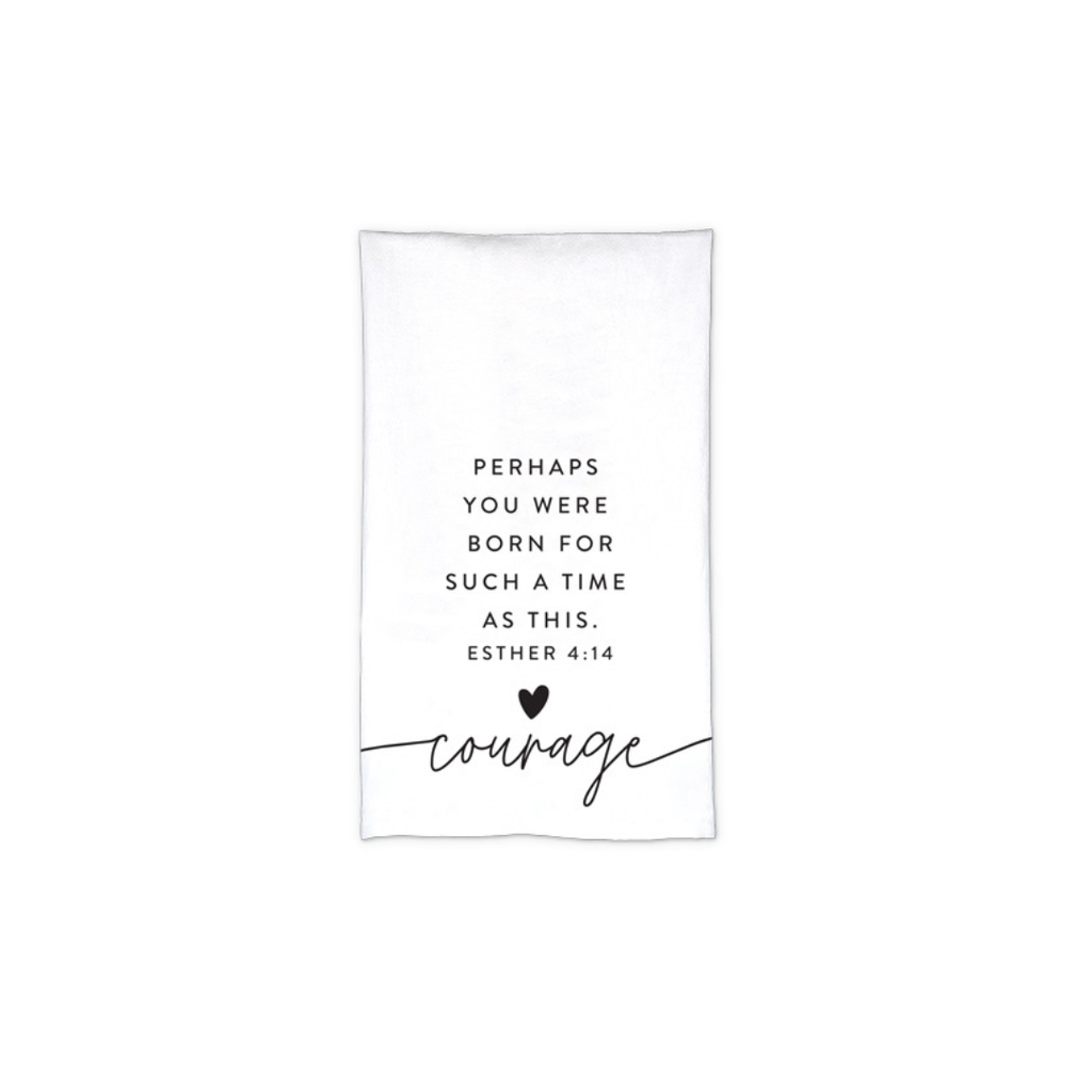Tea Towel Courage White w/Poly Bag