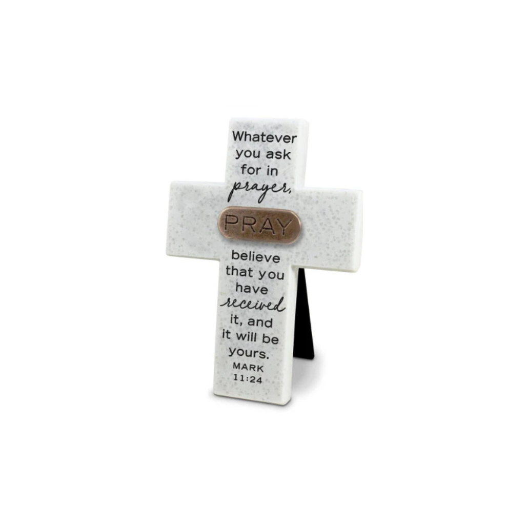 Cross Pray Copper Accented White