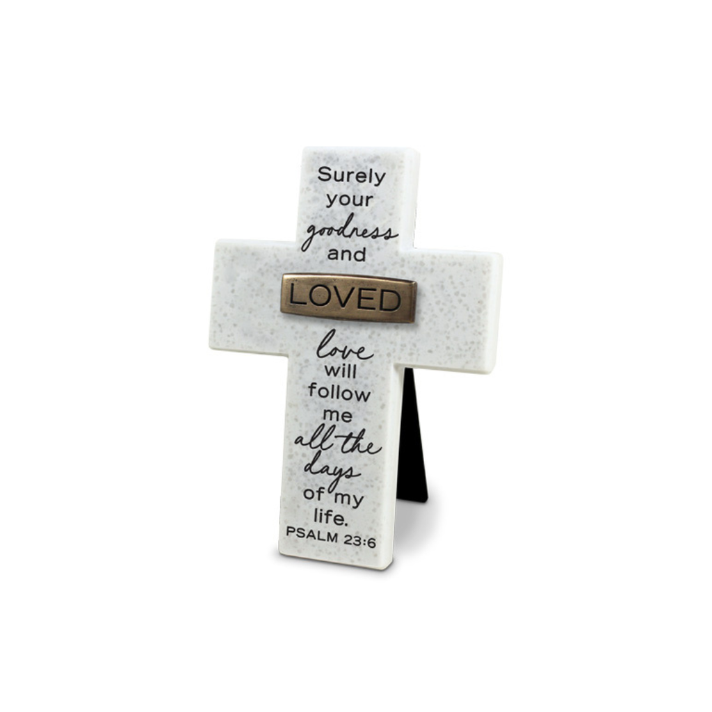 Cross Loved Copper Accented White