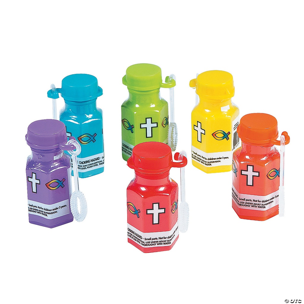 Hexagon Religious Mini Bubble Bottles