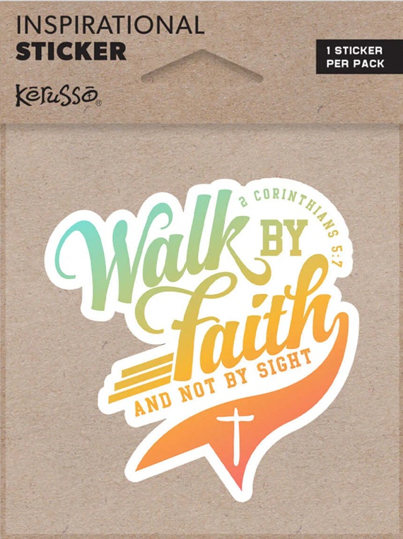 Vinyl Sticker Walk By Faith Script