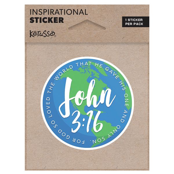Vinyl Sticker John 3:16 World