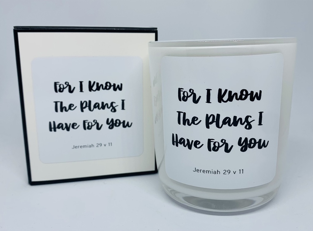Candle Jeremiah 29:11 Plans Champagne/Strawberry