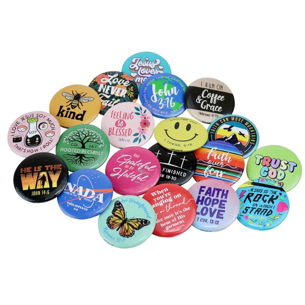 Button Faith 1.5" Assorted Single