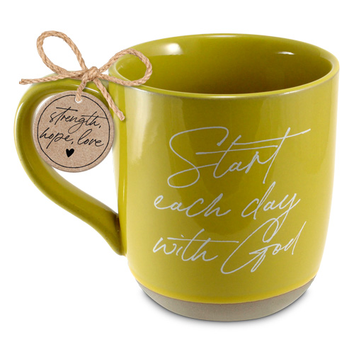 Mug Start Each Day With God Yellow