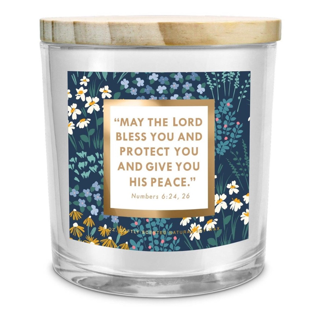 Candle May The Lord Bless You Floral