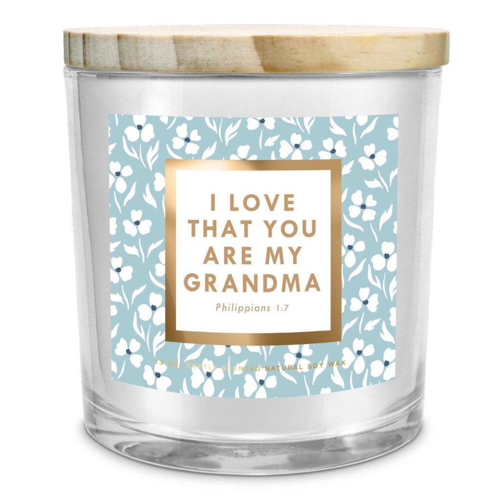 Candle I Love Grandma Floral