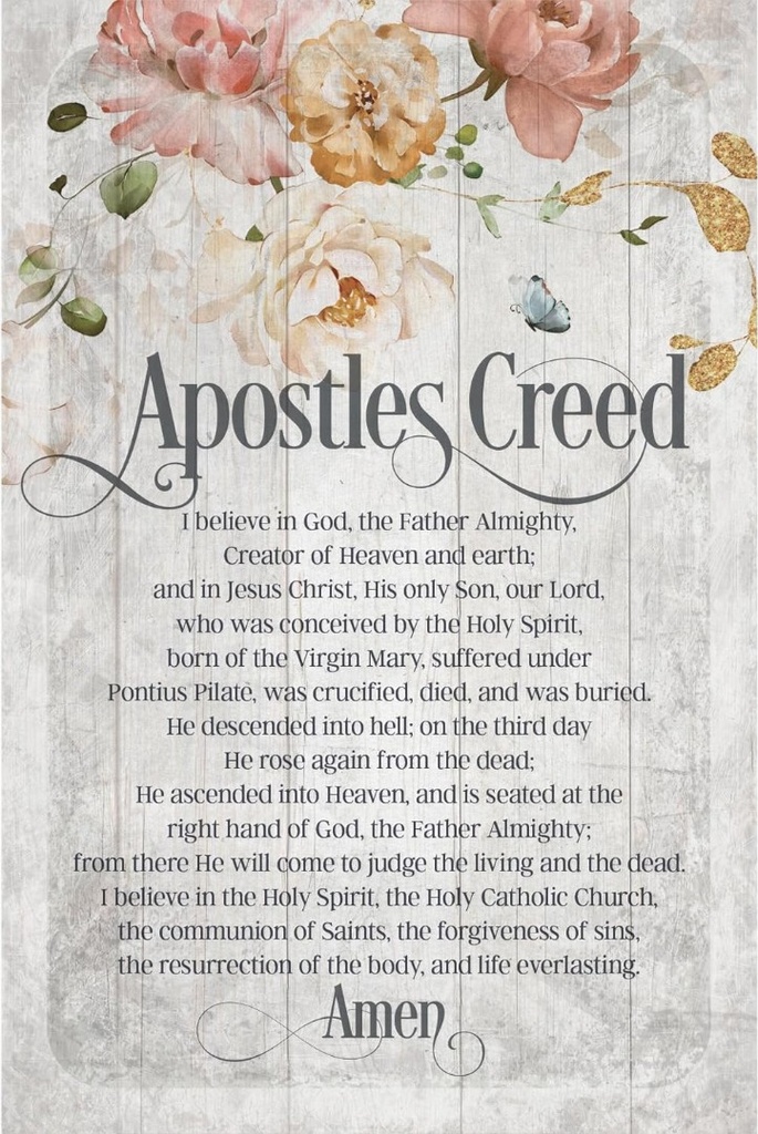 Plaque Apostles Creed Silver Edge MDF