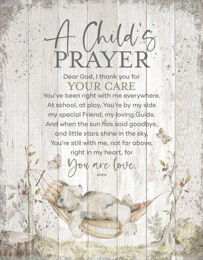 Big Board Plaque Child's Prayer MDF