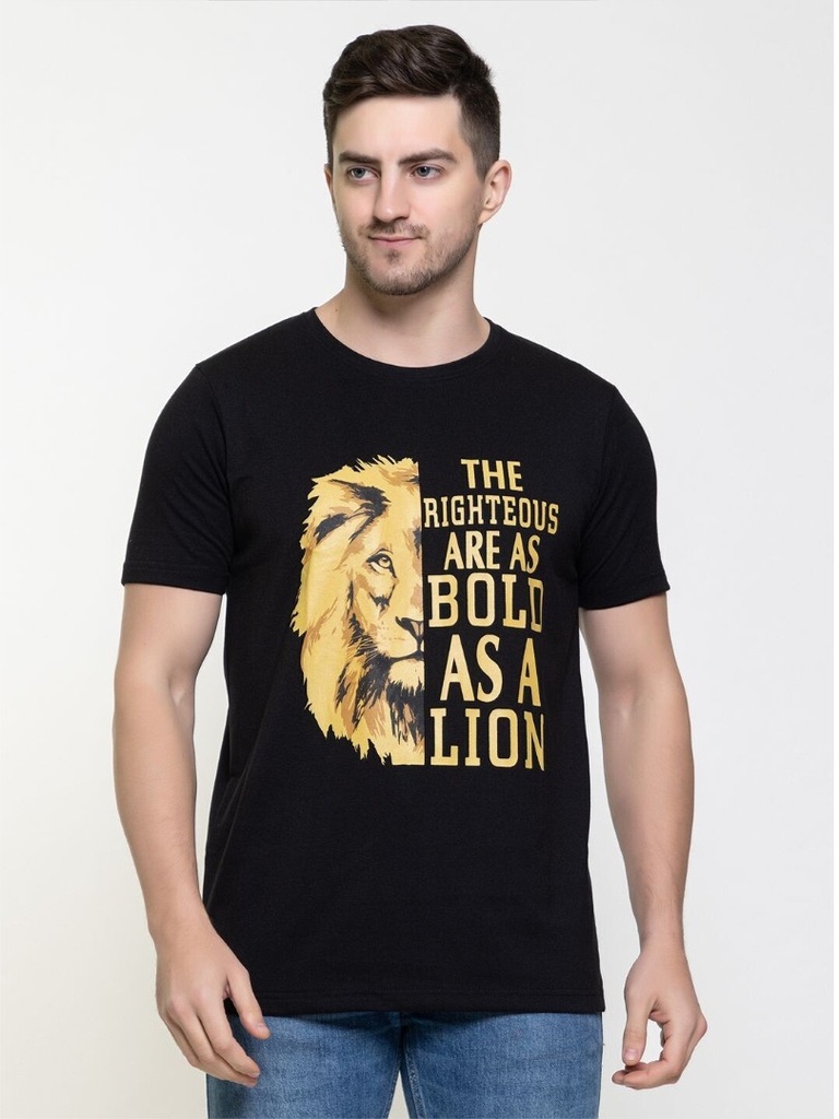 Tshirt Righteous Bold As Lion Black XL