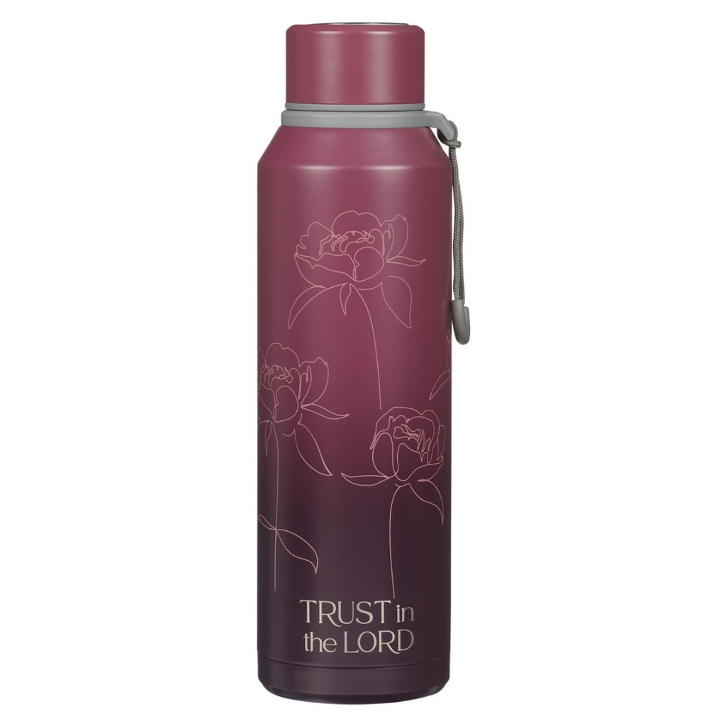Water Bottle Trust In The Lord Purple Bloom