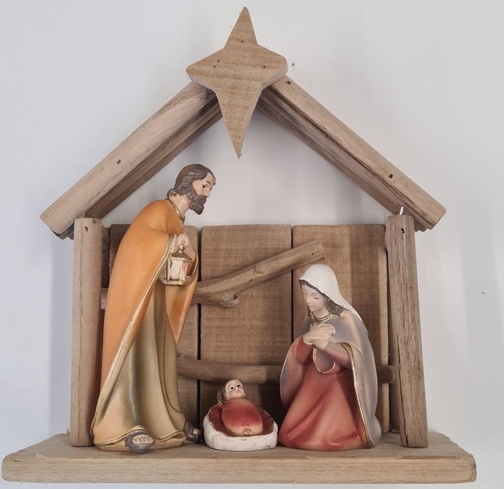 Nativity Scene With Stable Holy Family 3 Piece