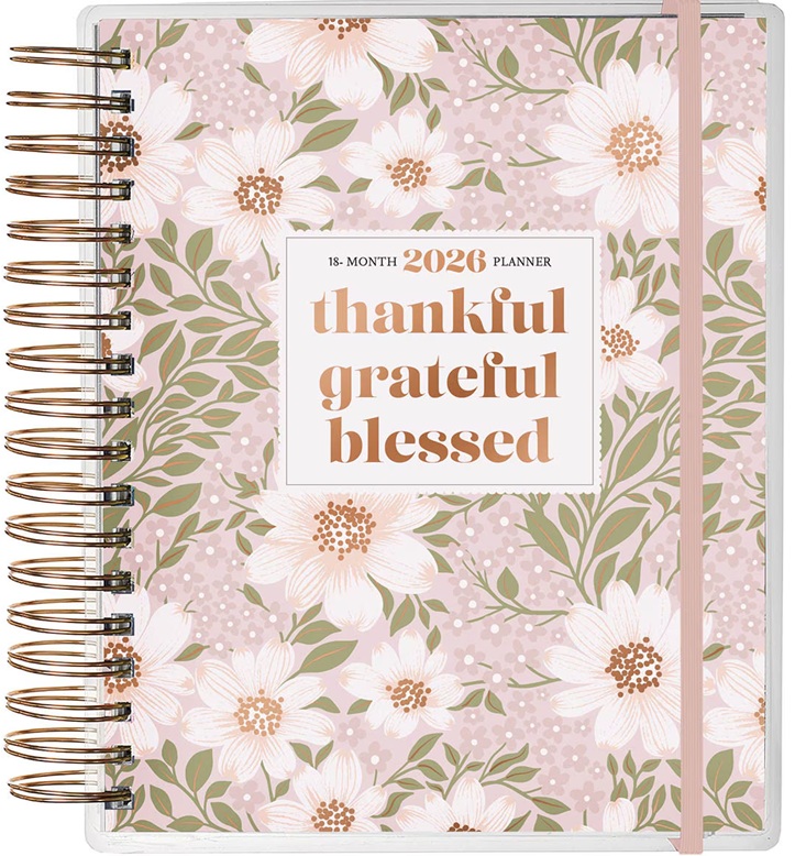 2026 18 Month Planner Thankful Grateful Elastic (07/25)