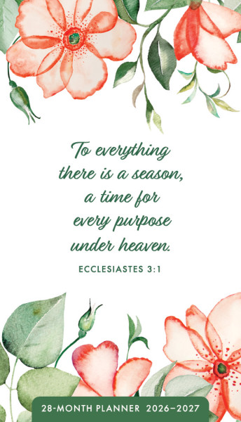 2026 28 Month Planner Floral Scripture (07/25)