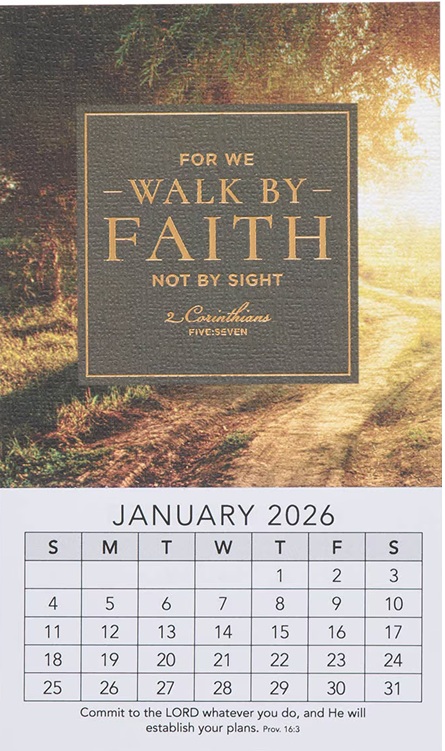 2026 Mini Magnetic Calendar Walk By Faith (07/25)