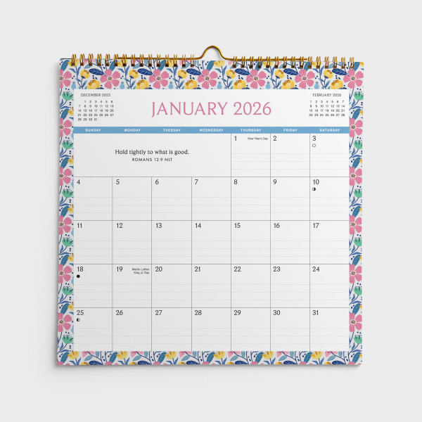 2026 Wall Calendar Floral Spiral (07/25)