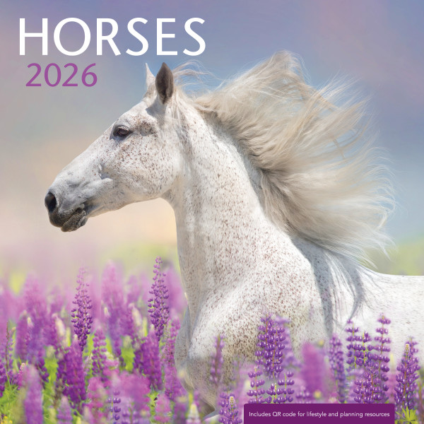 2026 Wall Calendar Horses White (07/25)