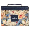 Bible Case Large Be Still Roses Blue 