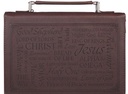 Bible Case Large Names of Jesus Walnut Brown 