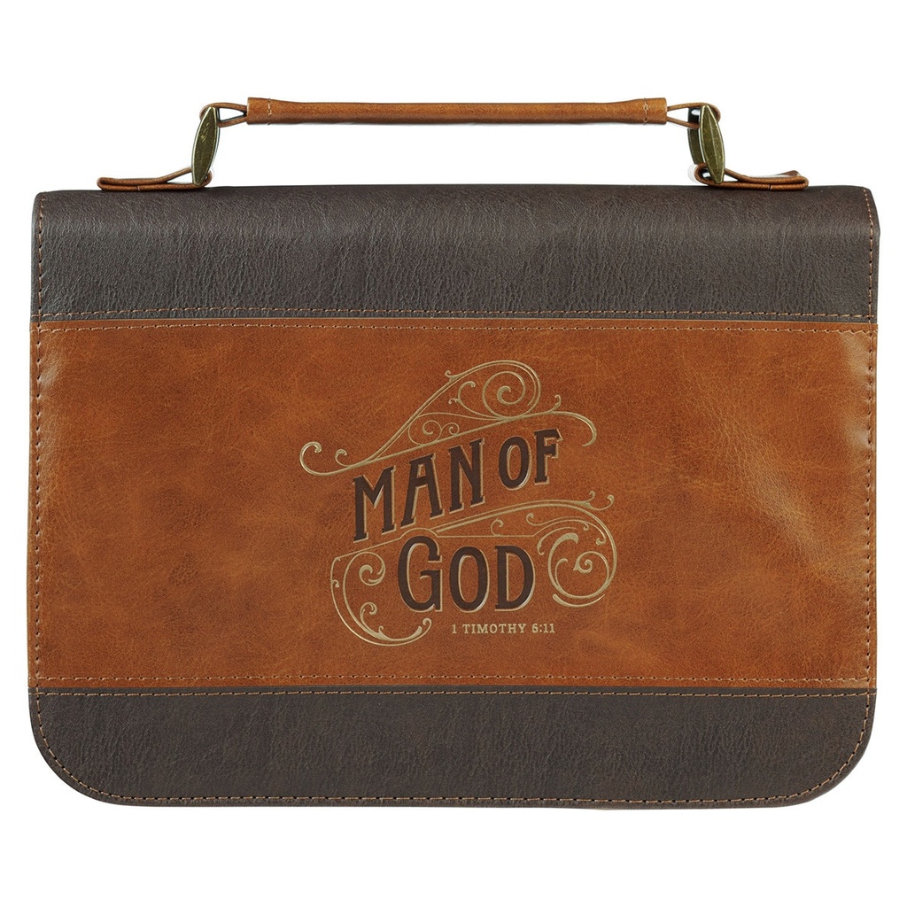 Bible Case Med Man of God Honey Brown/Espresso Lux