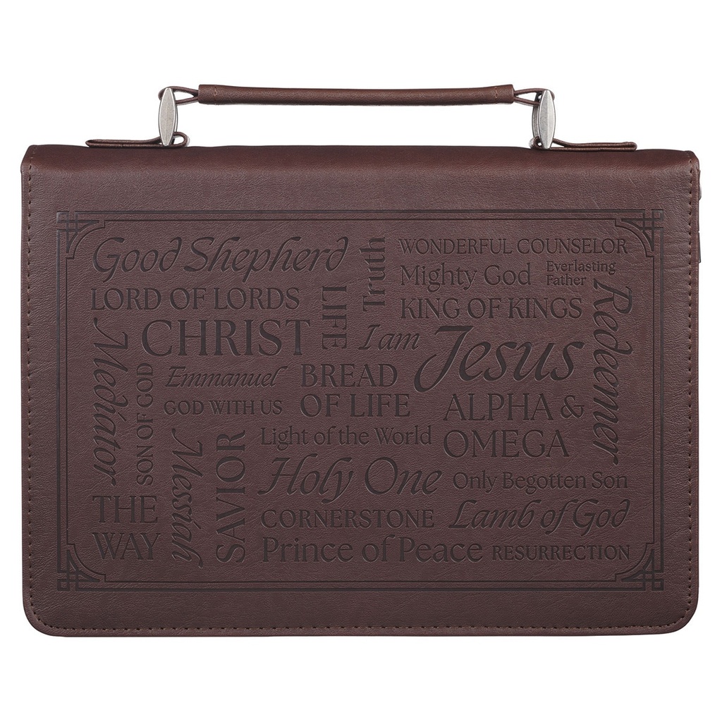 Bible Case Med Names of Jesus Walnut Brown 