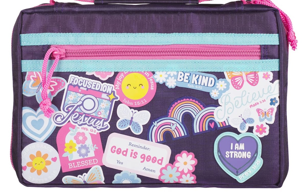 Bible Case Med Shine For Jesus Stickers Purple 